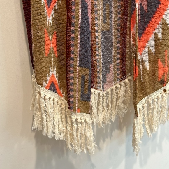 Giddy up glamour south western bohemian Aztec duster vest women’s size 1x - Picture 3 of 10